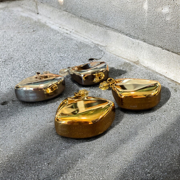 Waterproof Abstract Puffy Hoop Earrings