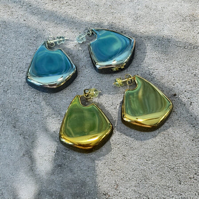 Waterproof Abstract Puffy Hoop Earrings