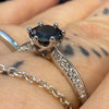 1 Carat Black Moissanite Diamond Solitaire Ring Sterling Silver