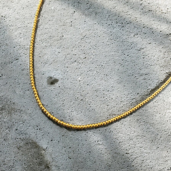 Waterproof 3mm Beaded Stainless Steel Necklace