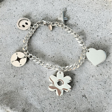 Limited Edition Waterproof Cuban Curb Chain Charm Bracelet (Handmade)