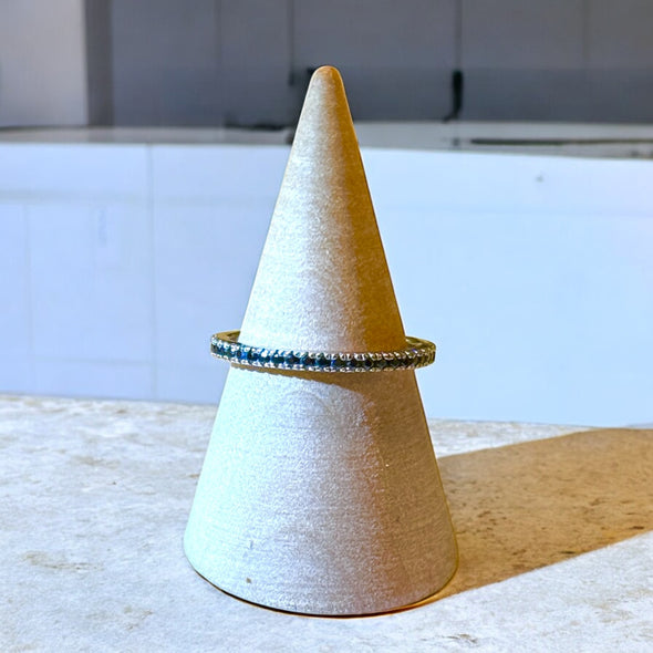 Limited Edition 2mm Stacking Black Moissanite Diamond GRA Certified Eternity Ring