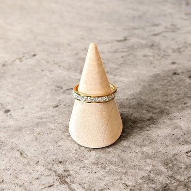 Waterproof 4mm Stacking Princess Zircon Comfort Fit Eternity Ring