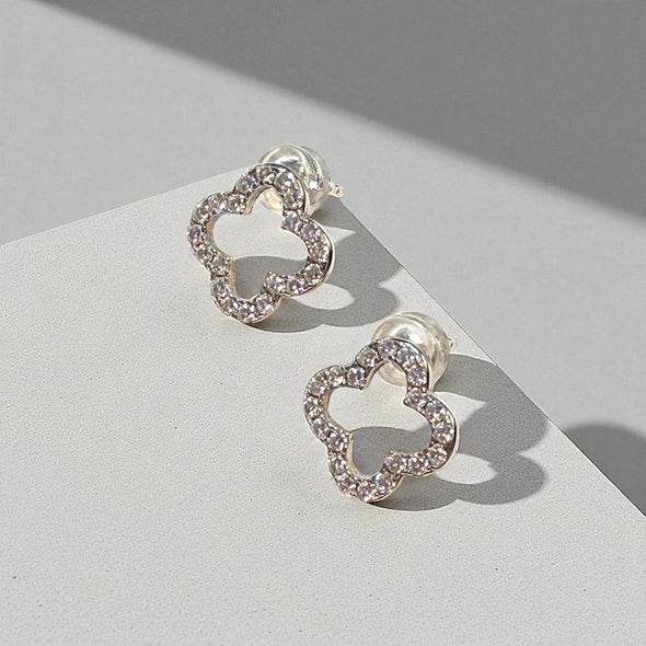 PREORDER - GRA Certified Moissanite Diamond Clover Stud Earrings