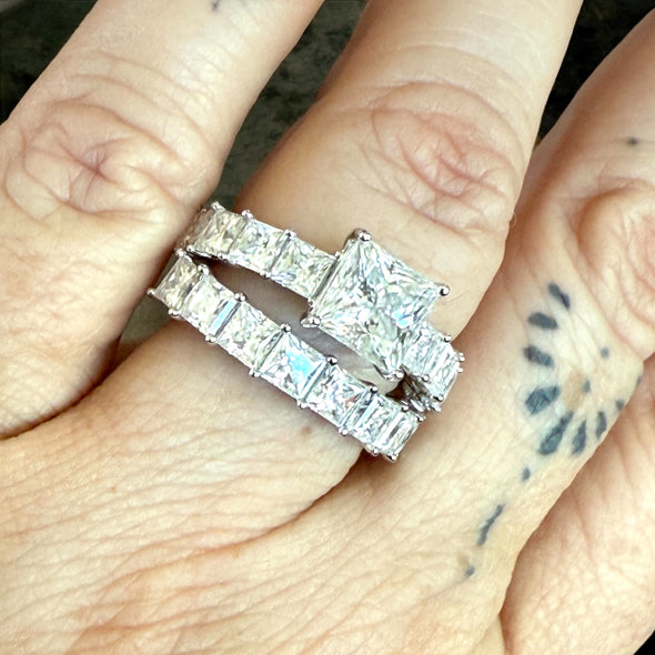 PREORDER - GRA Certified Moissanite Diamond Wedding & Engagement Rings (Sold Separately)