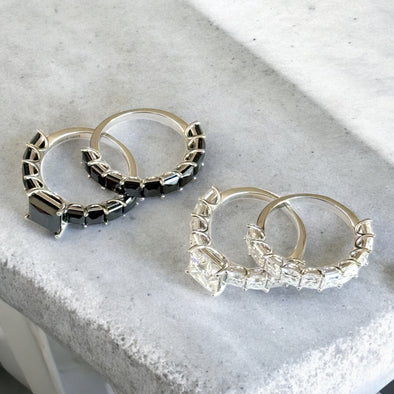 PREORDER - GRA Certified Moissanite Diamond Wedding & Engagement Rings (Sold Separately)