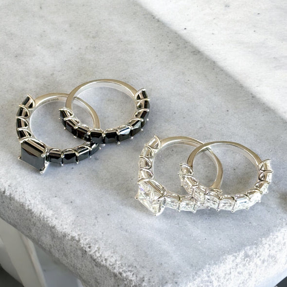 PREORDER - GRA Certified Moissanite Diamond Wedding & Engagement Rings (Sold Separately)