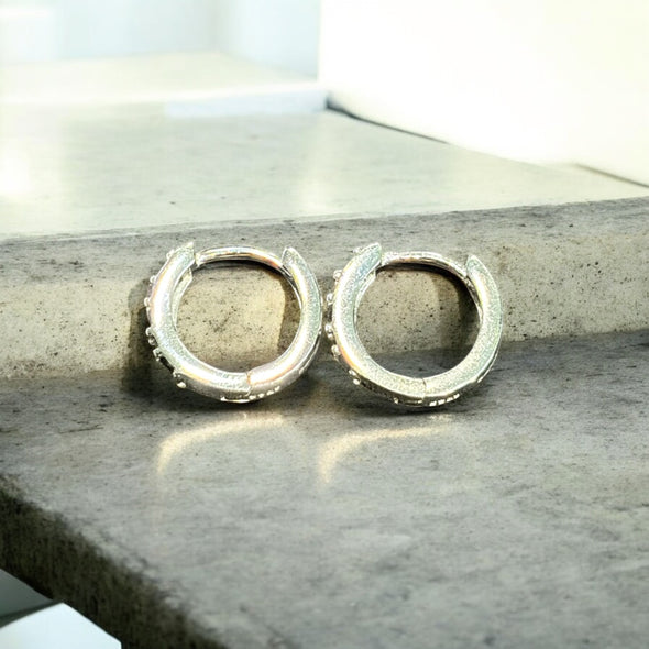 GRA Certified Black Moissanite Diamond Huggie Earrings