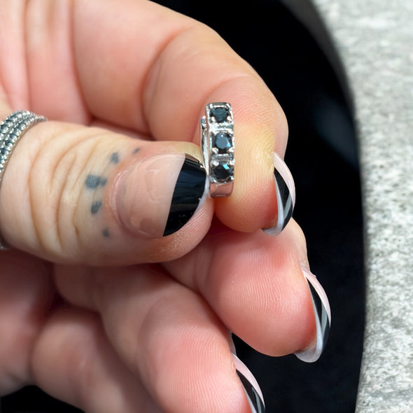 GRA Certified Black Moissanite Diamond Huggie Earrings