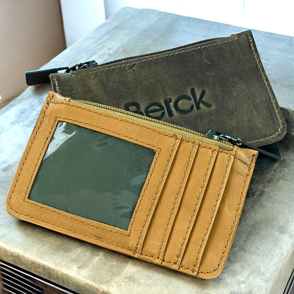 Zip Top Card Wallet Leather