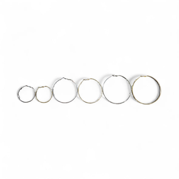 Waterproof Hoop Earrings - 14K Gold or Polished PVD Plated Stainless Steel (Multiple Sizes)