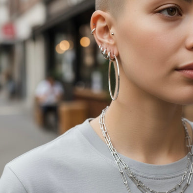 Waterproof Hoop Earrings - 14K Gold or Polished PVD Plated Stainless Steel (Multiple Sizes)