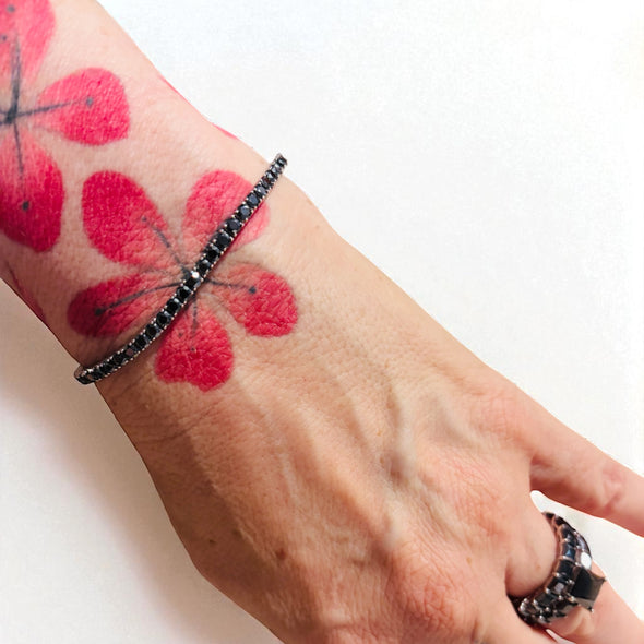 PREORDER - GRA Certified Black Moissanite Diamond 3mm Tennis Bracelet