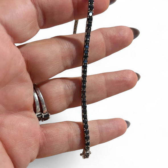 PREORDER - GRA Certified Black Moissanite Diamond 3mm Tennis Bracelet