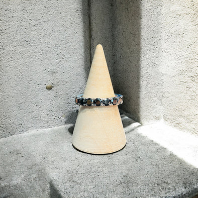 4mm Black Moissanite Diamond GRA Certified Eternity Ring