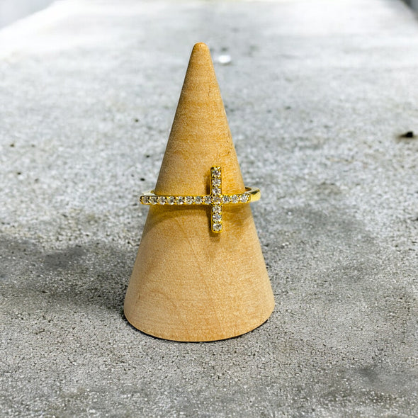 Moissanite Diamond GRA Certified Raised Cross Ring Sterling Silver PREORDER