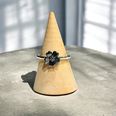 Moissanite Diamond GRA Certified Heart Petal Flower Ring Sterling Silver PREORDER