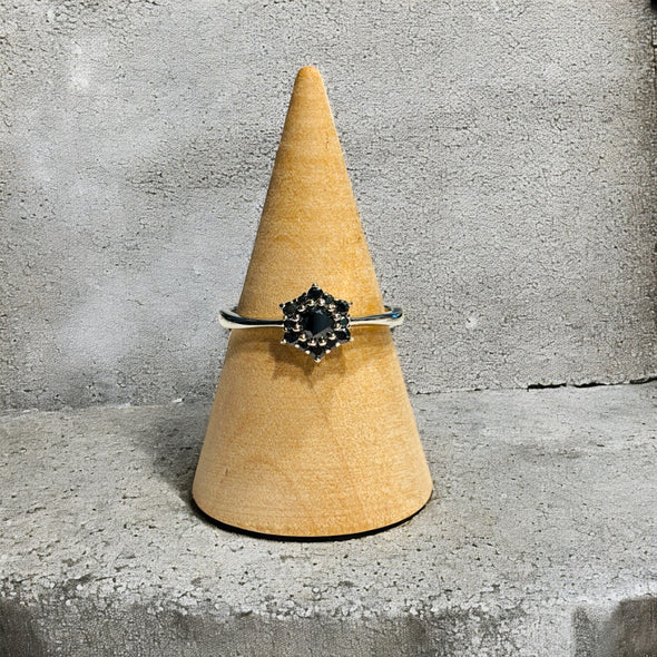 Moissanite Diamond GRA Certified Flower Ring Sterling Silver PREORDER