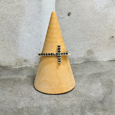 Moissanite Diamond GRA Certified Raised Cross Ring Sterling Silver PREORDER