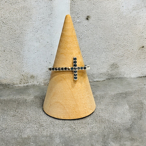 Moissanite Diamond GRA Certified Raised Cross Ring Sterling Silver PREORDER