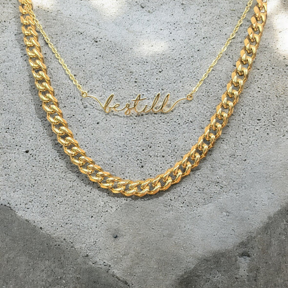 Waterproof "Be Still" Script Necklace