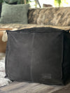 Berck Aniine Leather Pouf 18"
