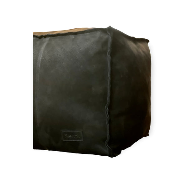 Berck Aniine Leather Pouf 18"