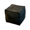 Berck Aniine Leather Pouf 18"