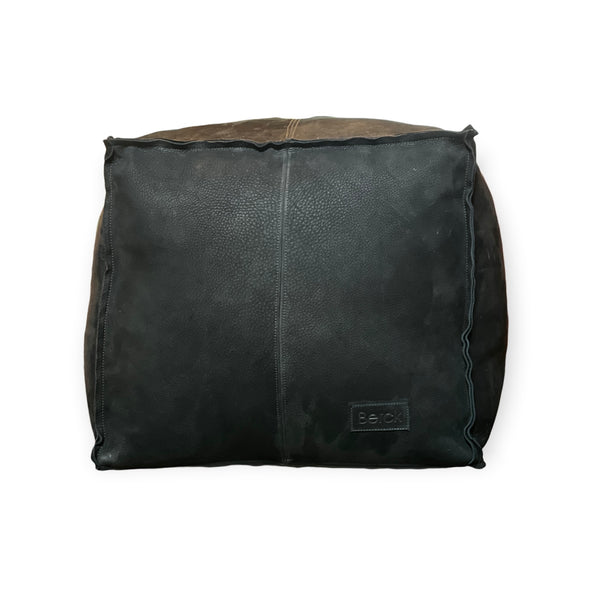 Berck Aniine Leather Pouf 18"